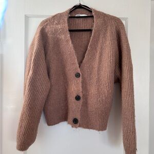 Zara Brown Knit Cardigan